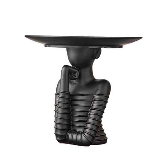 Black Woman Figurine Jewelry Tray for Vanity and Entryway