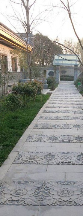 Decorative Concrete Paver Mold Reusable Garden Path Maker Mold Floral Cement Stepping Stone Mold for Patio Walkway Driveway Lawn Landscaping