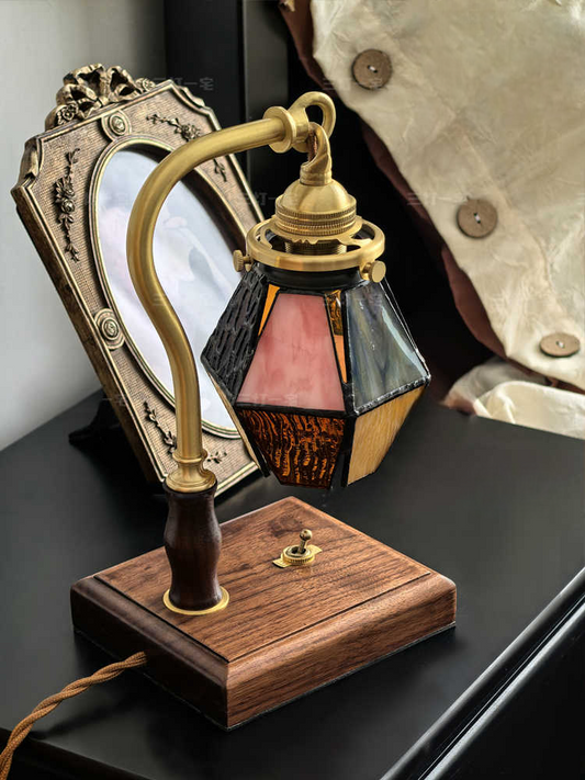 Vintage Diamond-Shaped Table Lamp, Romantic Gift-Box Edition – Bedroom, Night Light, Wedding & Retro Decor