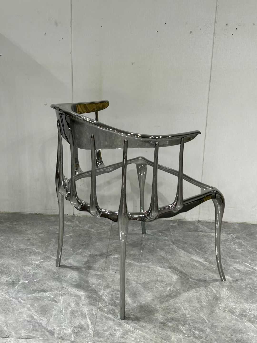 Italian Luxury Stainless Steel Dining Chair Frame – Modern Designer High-End Home Dining Seat Metal Structure