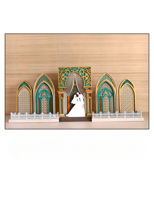 3D Laser Cut Wedding Decor Panel – Layered Wooden Tabletop or Wall Art, Newlywed Gift, Modern Minimalist Sofa Backdrop