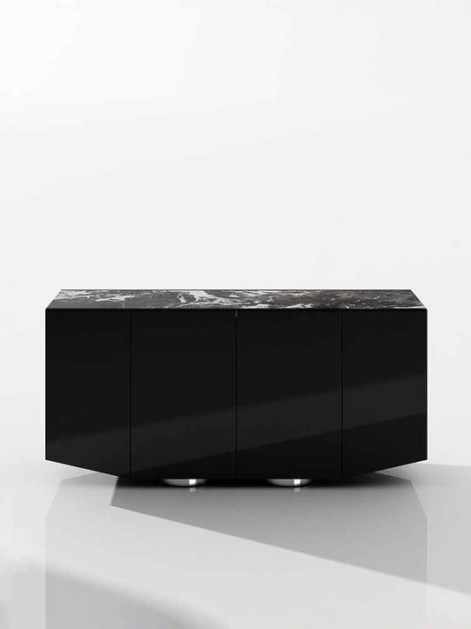 Luxury Modern Minimalist Marble Sideboard – Entrance Console Buffet Cabinet for Villa, Foyer, Living Room Shoe Storage