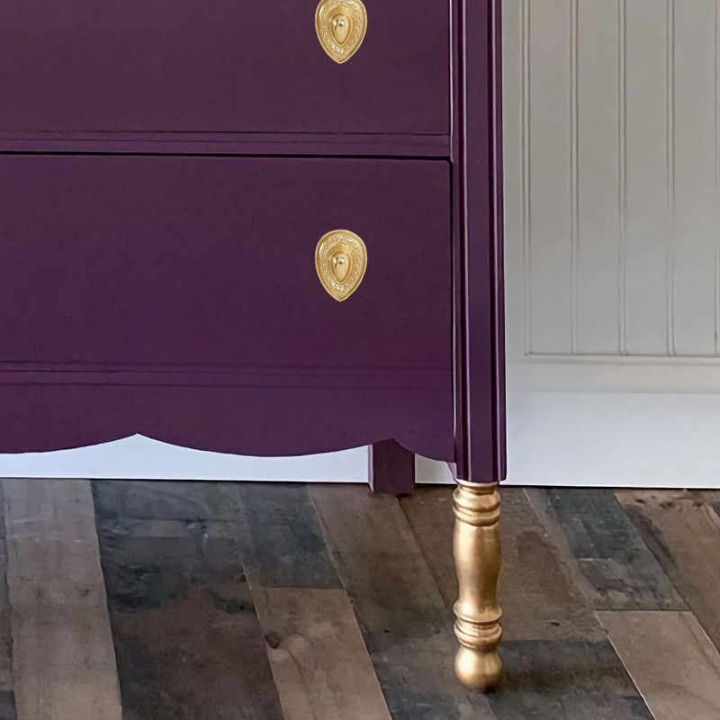 Luxury Modern Purple Solid Wood 4-Drawer Bedroom Chest – Minimalist Dresser for Main Room Storage, Gold Accent Legs