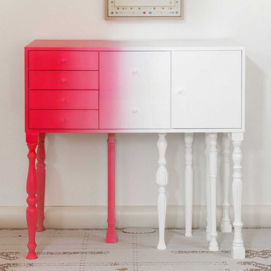 Modern Luxury Solid Wood Ombre Entryway Cabinet, Artistic High-End Storage Sideboard for Living Room and Foyer