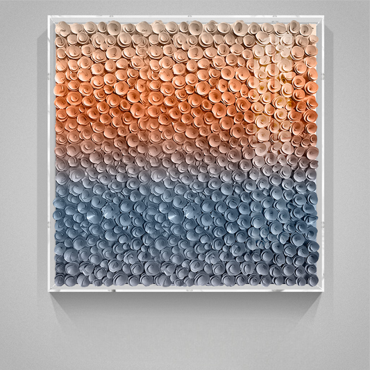 Modern 3D Wooden Floral Gradient Wall Art, Luxury Acrylic Box Frame, Entryway, Sofa Background & Living Room Decorative Panel