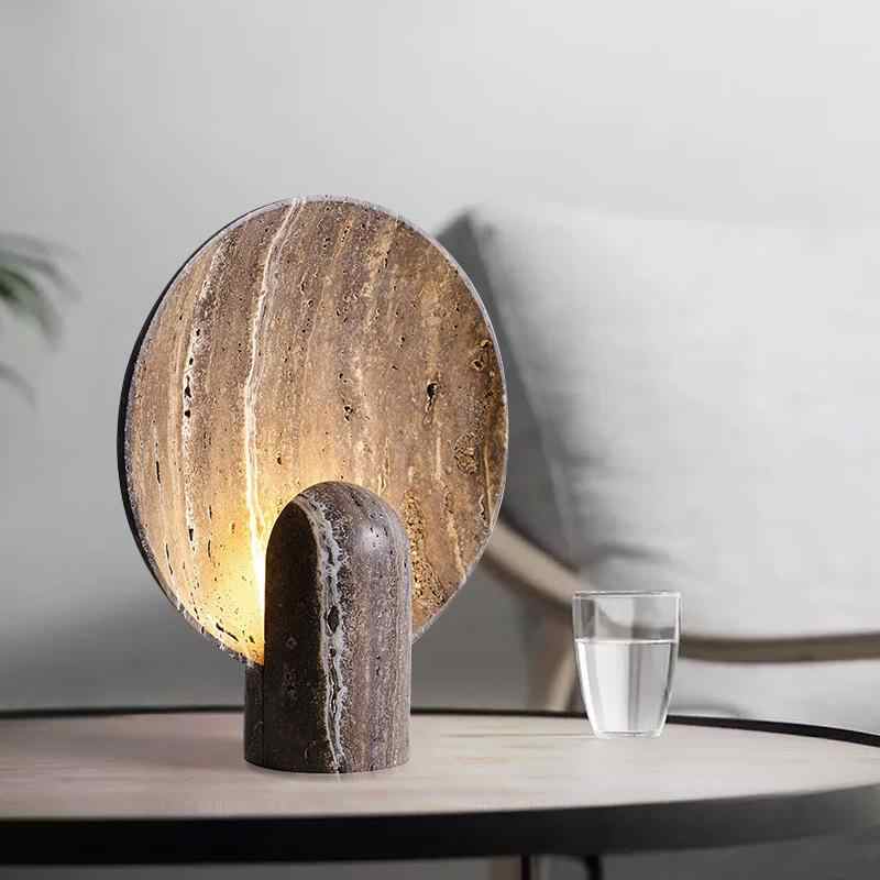 Modern Minimalist Creative Marble Table Lamp, Style Desk & Bedside Light—Warm Ambient Lighting
