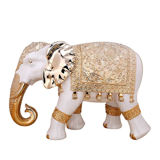 Large Rose Gold Elephant Floor Sculpture – Elegant Resin Art Statue for Hotel, Entryway, or Living Room Decor