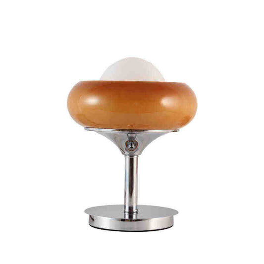 Vintage Table Lamp, Murano Cream Style “Egg Tart” Bedside Lamp— Creative Retro Design
