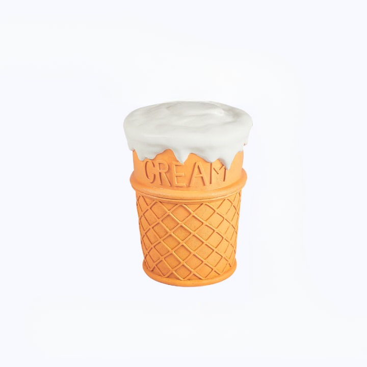 Ice Cream Cone Resin Stool, Creative Dessert Accent Seat, Decorative Side Table, Small Shoe Bench, Food Inspired Art Stool for Entryway, Bedroom, Living Room, Patio Decor