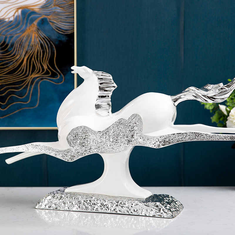 Large Flying Horse Resin Sculpture – Decor for Living Room, Desktop, Office, Grand Opening Gift
