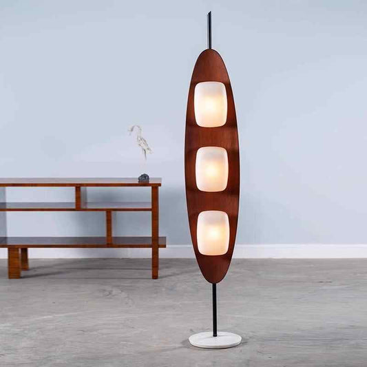 Retro Designer Sailboat Pea Floor Lamp, Dimmable LED Mid-Century Modern Standing Light for Living Room, Sofa, or Bedroom