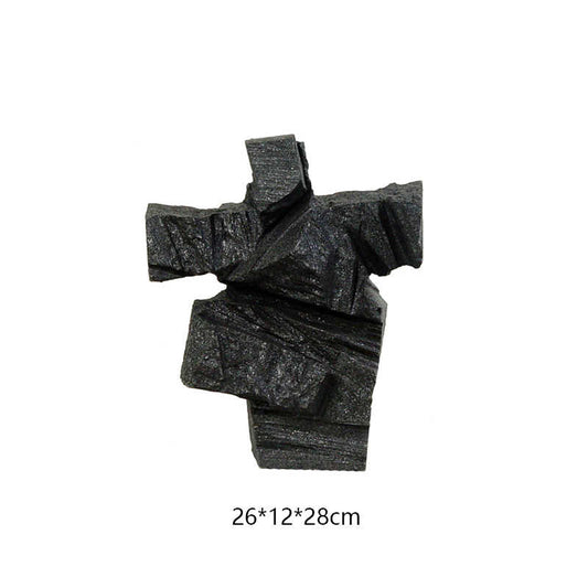 Modern Tai Chi Figure Sculpture – Black Sandstone Abstract Human Form, Contemporary Art Décor for Entryway & Living Spaces