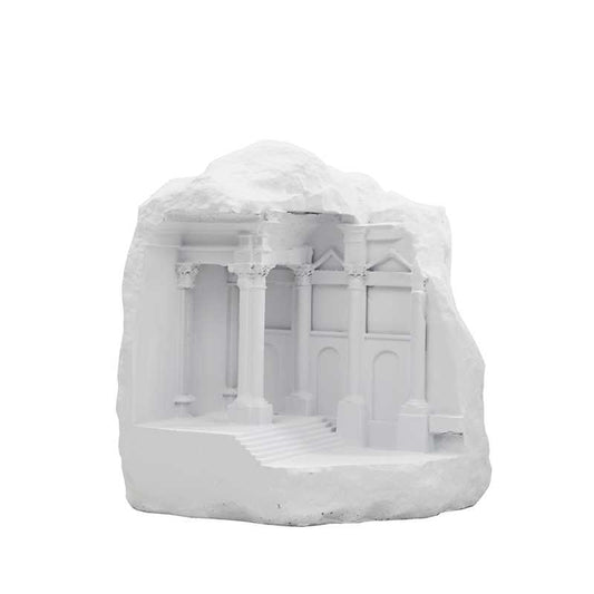 White Architectural Sculpture – Vintage Entryway, Living Room, TV Cabinet, Office, or Hotel Art Decor