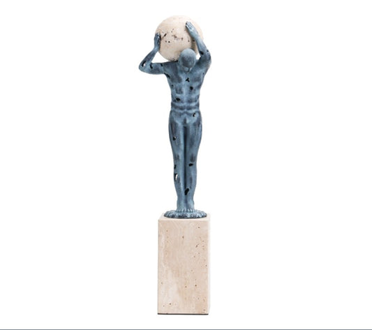 Modern Abstract Gymnast Metal Sculpture, Artistic Figure Pedestal Decor for Luxury Living Room, Entrance, Office, Hotel, Bar