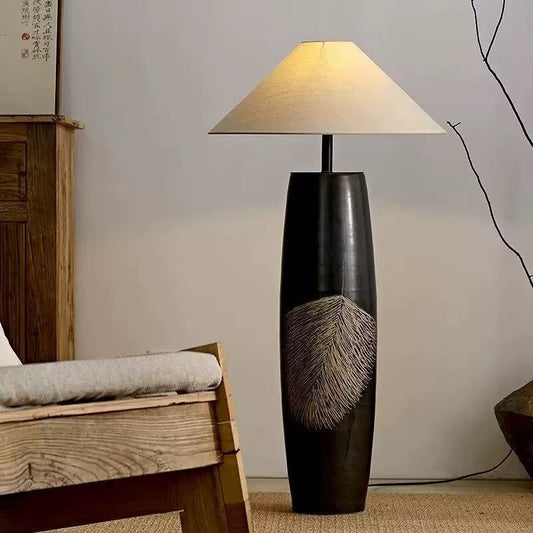 Handmade Ceramic Floor Lamp, Modern Minimalist Tall Accent Light, Living Room/Bedroom/Tea Room