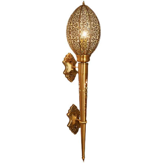 Luxury Gold Wall Sconce – Designer Long Brass Filigree Corridor Light, High-End Hotel, Villa, Restaurant Entrance Hallway Wall Lamp