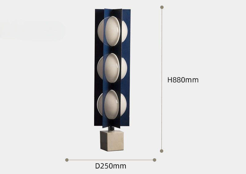 Modern Minimalist Stilux Three-Globe Floor Lamp, Designer LED Accent Light with Marble Base for Living Room, Bedroom, or Study