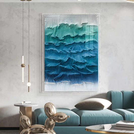 Luxury Modern 3D Acrylic Textile Wall Art – Large Atmospheric Living Room & Hallway Decor, Handmade Install Piece