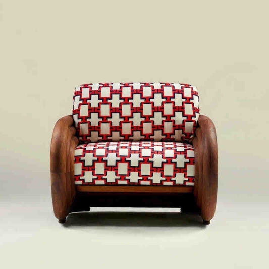 Modern Minimalist Solid Wood Designer Lounge Chair, Premium Accent Armchair for Hotel, Club, Villa & Living Room