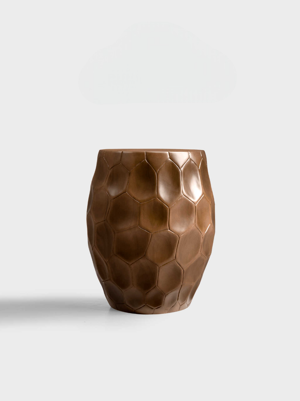 Premium Solid Wood Geometric Side Stool, Luxury Honeycomb Root-Carved Low Stool, Creative Designer Accent Ottoman