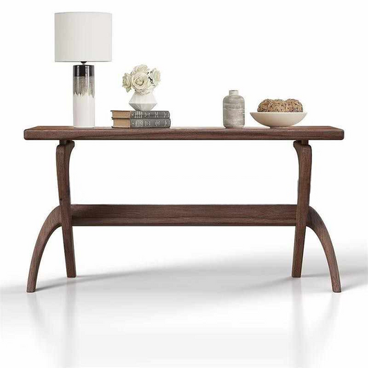 Solid Ash Wood Narrow Console Table, Modern Minimalist Vintage Entryway Table, Designer Foyer Sofa Table for Small Spaces