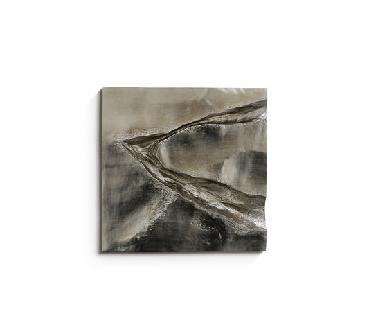 Modern Minimalist Abstract 3D Relief Wall Art, Hand-Painted Gray Textured Frameless Panel, Living Room, Entryway, Dining Room Decor