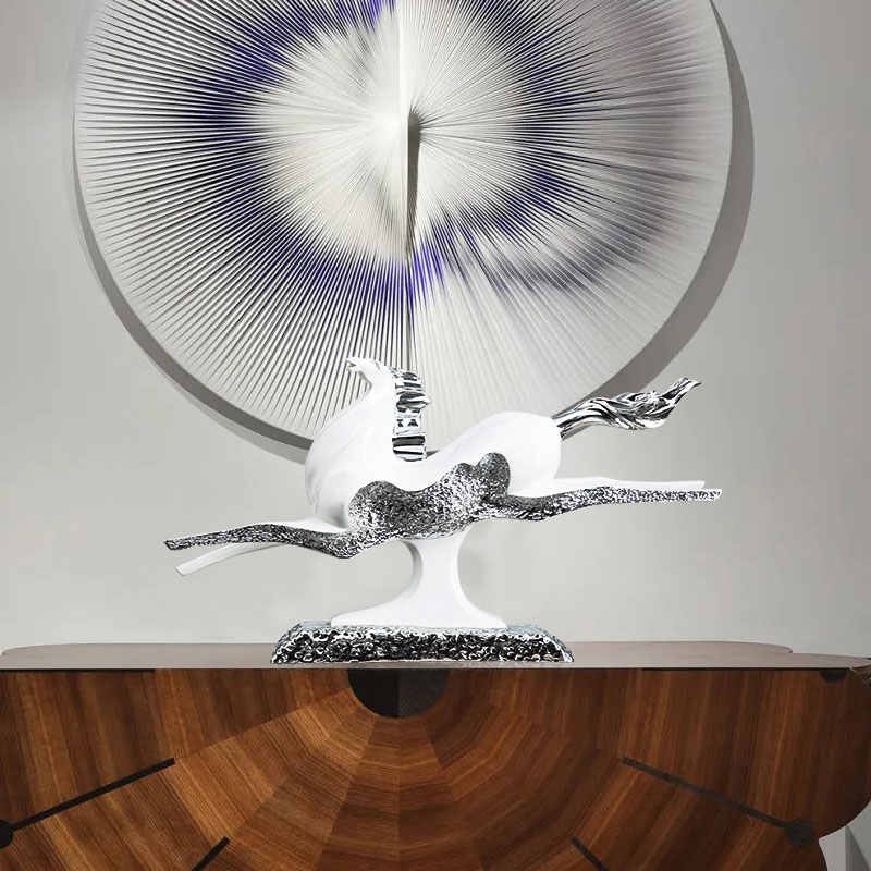 Large Flying Horse Resin Sculpture – Decor for Living Room, Desktop, Office, Grand Opening Gift