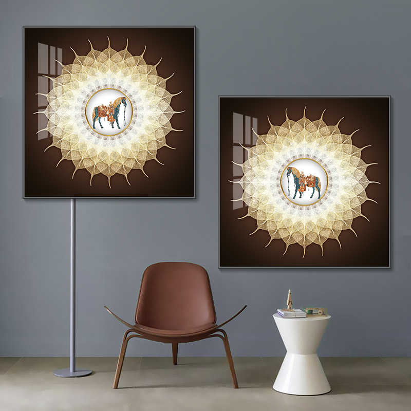 Modern Bodhi Leaf Crystal Ceramic Wall Art Set – Luxury Black Aluminum Frame Decorative Paintings for Living Room, Sofa Backdrop, Bedroom, Entrance, Corridor – Set of 2