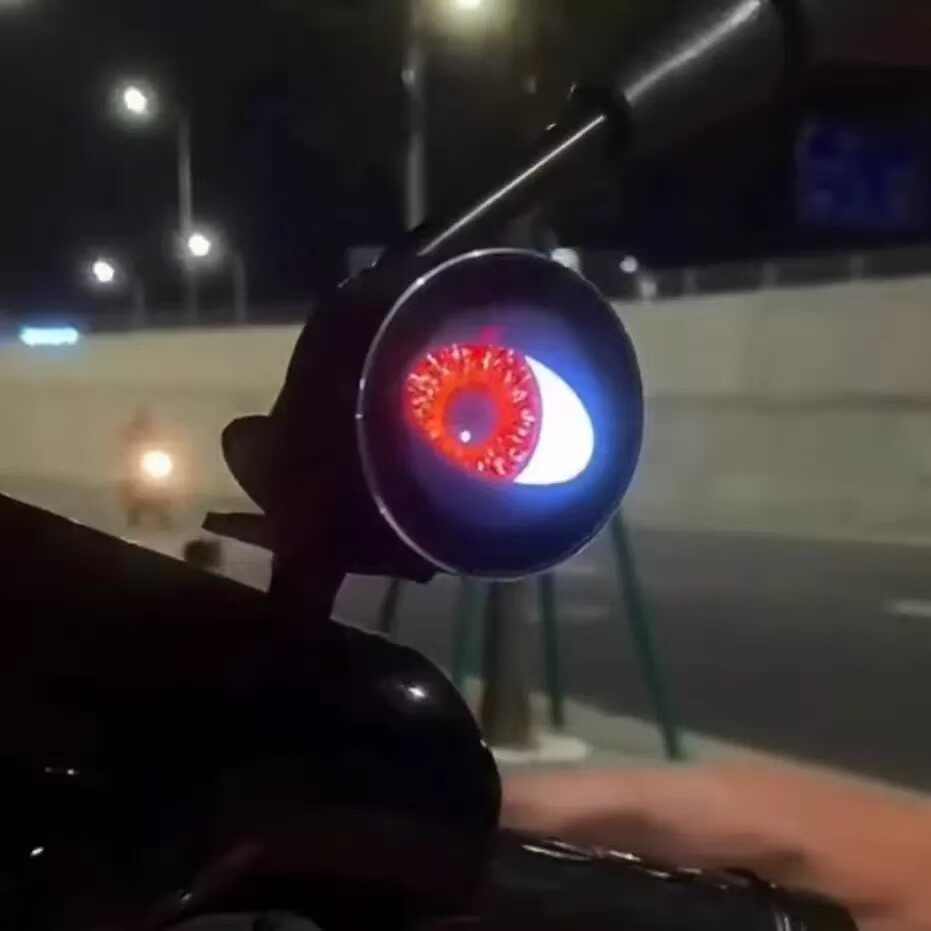 Demon Eye Dynamic LED Bicycle Rear Light, Dual-Eye USB Rechargeable Eye Tail Lamp, Multi-Mode Animated Night Safety Light for MTB, Road Bikes