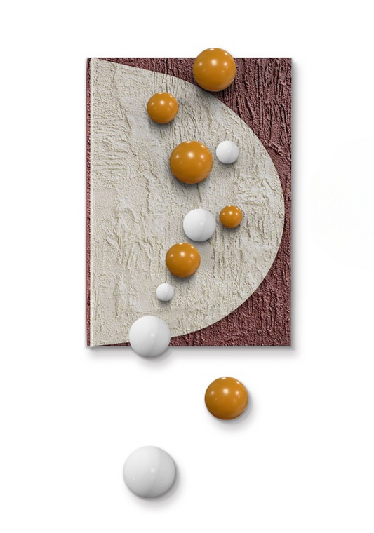 Modern Luxury 3D Metal Sphere Wall Art, Abstract Hand-Painted Texture Sculpture, Entryway, Hallway & Living Room Decorative Panel