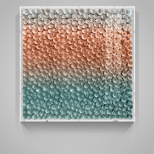 Modern 3D Wooden Floral Gradient Wall Art, Luxury Acrylic Box Framed Decorative Panel, Sofa Backdrop, Entryway & Living Room