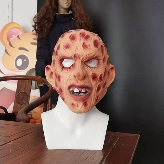 Zombie Latex Mask C – Rotten Burned Head Horror Mask for Halloween, Undead Movie & Biohazard Cosplay