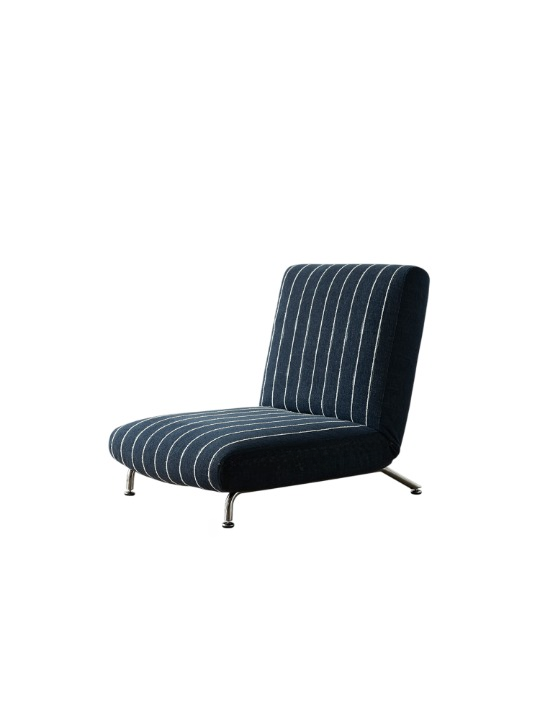 Navy Blue Folding Floor Chair, Adjustable Striped Lounge Sofa