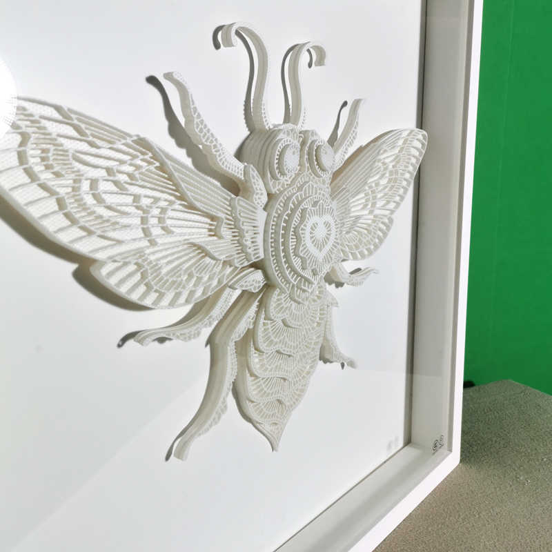 3D Layered Bee Wall Art – Luxury Minimalist Wooden Sculpture, Living Room, Entryway, Dining Decor, Handcrafted Glazed Panel