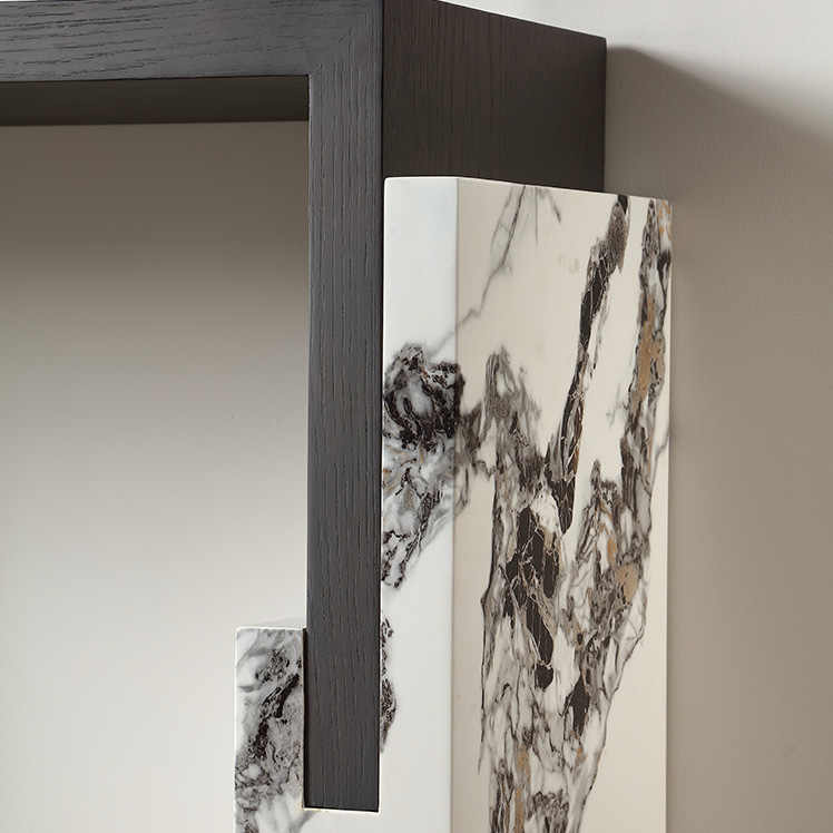 Luxury Ash Wood Console Table with Marble Accents, Modern Minimalist Entryway Hall Table for Villa Hotel Designer Style, Premium End Table