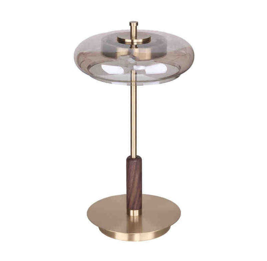 Luxury Minimalist Designer Bedside Table Lamp, Brass & Glass – Modern Warm Light for Bedroom