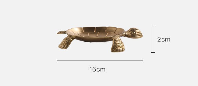 Handcrafted Brass Turtle Jewelry Tray, Indian Imported Gold Storage Dish for Trinkets, Decorative Bowl for Living Room & Dressing Table