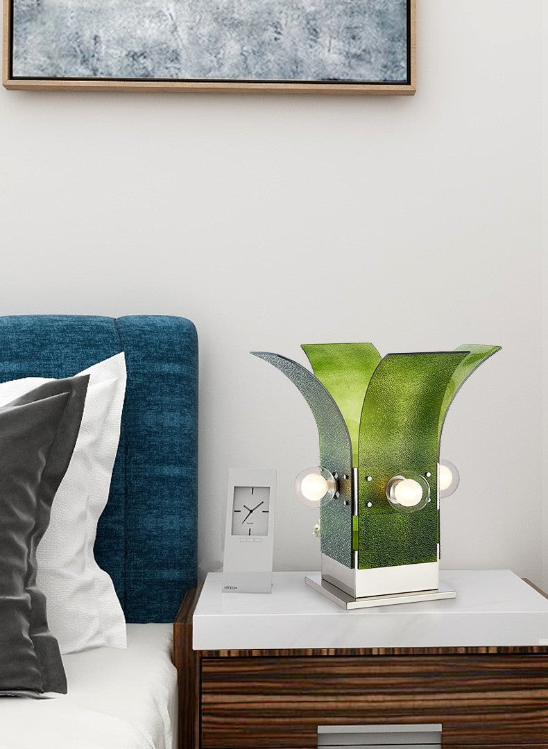 Pine Tree Table Lamp, Modern Green Acrylic Glass for Living Room, Bedroom, Office Decor