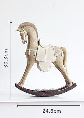 Vintage Western Rustic Rocking Horse Sculpture – Abstract Desktop Art, Modern Farmhouse Tabletop Ornament