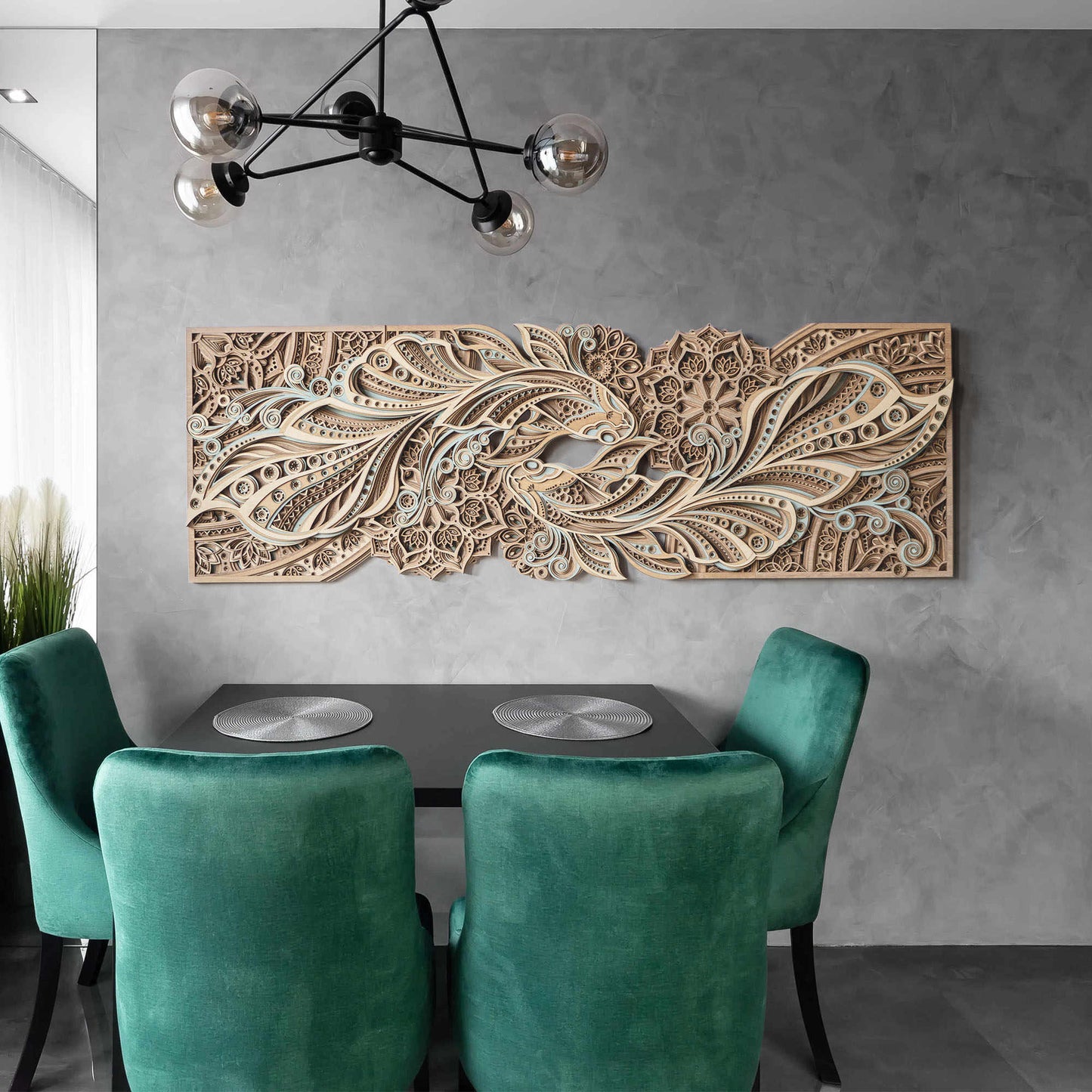 Blue Brown Modern 3D Layered Wall Art – Frameless Large Entrance, Living Room, Bedroom, Dining Room Decorative Panel, Reversible Vertical & Horizontal
