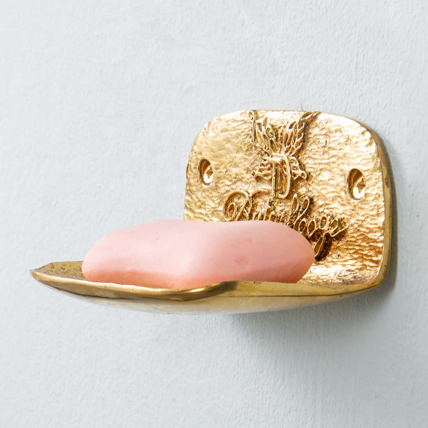 Brass Soap Dish Wall Mount – Handmade Luxury Gold Bathroom Soap Holder for Sink, Vanity, or Shower Decor