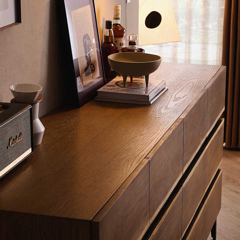 Vintage Oak Sideboard, Industrial Solid Wood & Metal Buffet, Modern Entryway Console Cabinet