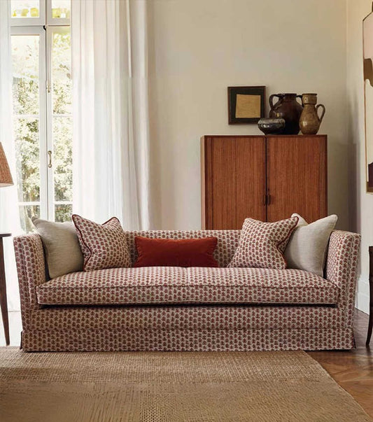 Vintage Fabric 2 Seater Sofa – Mid-Century Apartment Loveseat for Living Room, Studio & Homestay Decor