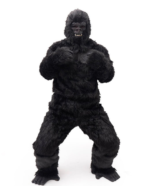 Adult Gorilla King Kong Costume – Plush Black Chimpanzee Suit, Party & Performance Animal Mascot Outfit