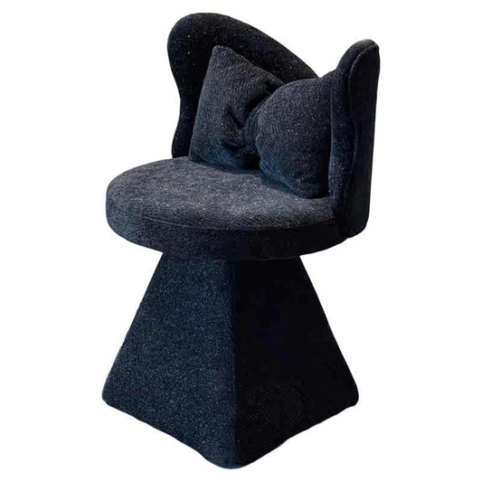 Luxury Butterfly Back Vanity Chair – Modern Makeup Stool, Rotating Upholstered Dressing Table Chair, Elegant Black Accent Chair for Bedroom, Living Room, Dining, Home Office