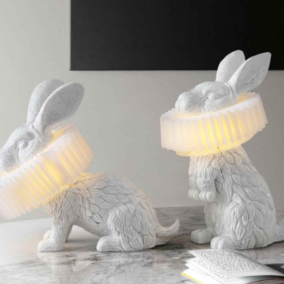 Modern Creative Rabbit Table Lamp, Cute Warm Light – Bedroom, Children's Room, Living Room or Study
