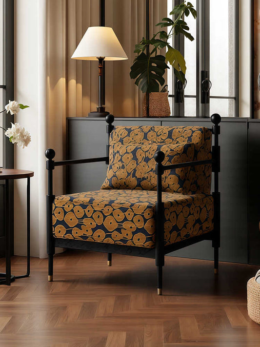Vintage Leisure Chair – Midcentury Designer Accent Armchair for Living Room, Balcony, Homestay