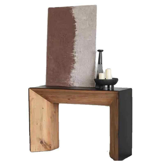 Vintage Solid Pine Wood Console Table, Entryway Cabinet for Wall Mount Living Room Fireplace Mantel Decor, Rustic Sideboard