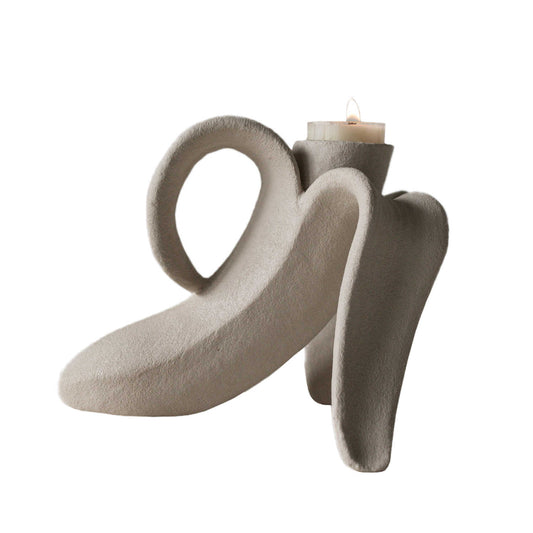 Handmade Modern Abstract Candle Holder, Artistic Sculptural Table Centerpiece, Minimalist Creative Decor for Bedroom