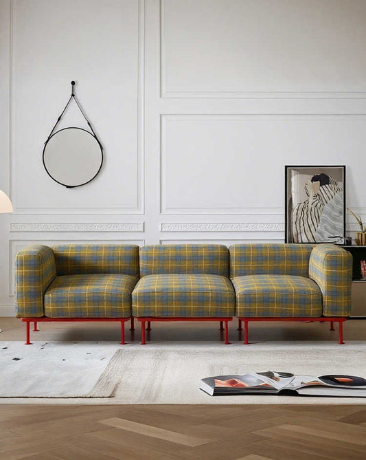 Vintage Dopamine Modular Fabric Sofa – Artistic Designer Multi-Seater Couch for Living Room, Apartment & Home Decor